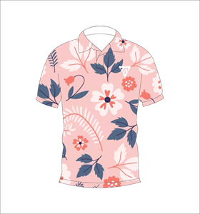 เสื้อโปโลพิมพ์ลายดอกไม้เขตร้อนสีชมพูสำหรับผู้ชาย เสื้อแขนสั้นลำลองสำหรับฤดูร้อน คอปกติดกระดุม เสื้อยืดระบายอากาศน้ำหนักเบา - Product Image 1