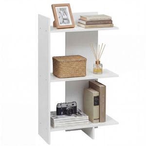 Étagère à livres en bois blanc à 3 niveaux, panneaux en bois d'ingénierie, capacité de 66 lb par étagère, kit anti-renversement inclus - Product Image 2