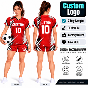 Customization Slim Fit Soccer Wear Full Set Digital Printing Football Jersey Wholesale Sublimation Soccer <b>Kits</b> with Uniforms - Product Image 2