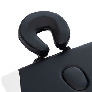 Cama de Masaje Plegable de Aluminio de 2 Zonas, Negra y Blanca, con Diseño Confortable - Product Image 5