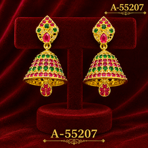 Boucles d'oreilles pendantes en alliage de zinc plaqué or, motif dessin animé traditionnel, avec perles d'imitation et pierres précieuses, ensemble de bijoux pour femmes, idéal pour mariage et festivals - Product Image 4