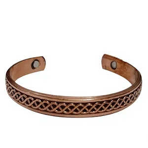 Authentic Textured Flower Garden Solid Pure Metal Cuff Fashionable Metal Jewelry Exquisite Design - Product Image 5