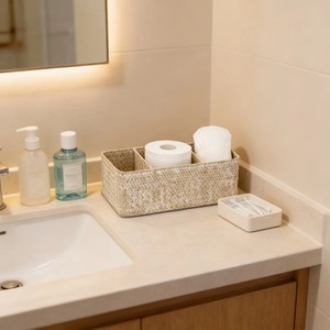 Seagrass <b>basket</b> divided into 3 compartments Handmade <b>Storage</b> <b>Basket</b> Wholesale eco-friendly Made in Vietnam - Product Image 3