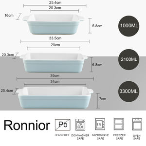 Cazuela para Cena Familiar, Recipiente para Hornear de Vidrio de Pared Gruesa, Cazuela Duradera para Uso Diario - Product Image 3
