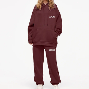 Conjunto Deportivo de Dos Piezas para Mujer, Color Liso, Estilo Urbano, 100% Algodón, Corte Ajustado, a la Moda, para Correr, de Largo Completo, Gran Venta - Product Image 1