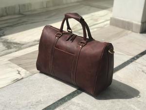<b>Cabin</b> Size Genuine Leather Duffle <b>Bag</b> Vintage Weekender Travel <b>for</b> <b>Men</b> Women Large Capacity Carry-on Luggage Portable - Product Image 4