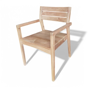 Modern Minimalist Solid Wood Outdoor <b>Chair</b> with Armrests <b>for</b> Garden Set Durable Design - Product Image 3