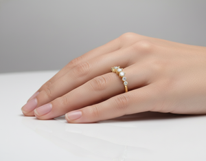 Anillo de Diamantes con Diamante Redondo para Mujer, Diamantes Naturales y Cultivados en Laboratorio - Product Image 5