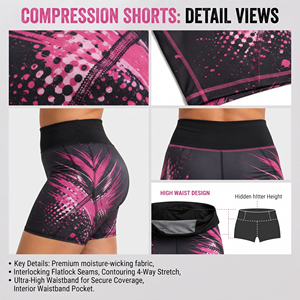 Shorts de Compresión de Cintura Alta Elástica para Mujer, Tallas Grandes, Estampados, Transpirables, Ecológicos, para Yoga - Product Image 6