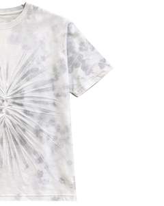 T-shirt personnalisé blanc et gris tie-dye pour homme, en coton, col rond, manches courtes, lavage radial, streetwear décontracté, été, vente en gros OEM - Product Image 2