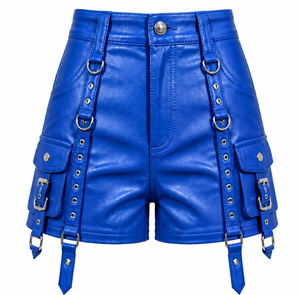 Different Color High Waist Printed Leather Shorts Women's Fashion Moto Style <b>Fringe</b> Quick Dry Breathable Drawstring Regular - Product Image 1