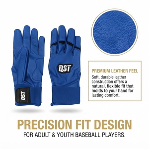 Guantes de Bateo de Béisbol Personalizables con Cierre Elástico en la Muñeca, Ajuste Cómodo, de Cuero Ligero para Entrenamiento y Competencia - Product Image 3