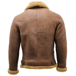 Wholesale Latest Design <b>Men</b> Winter <b>Jacket</b> Best Quality Top Selling <b>Men</b> <b>Shearling</b> Leather <b>Jacket</b> <b>For</b> Online Sale - Product Image 3