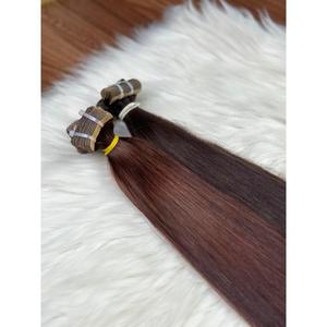 Extensions de cheveux naturels indiens Remy, double trame, lisses, couleur chocolat brun blond - Product Image 2