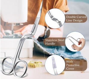 Tijeras de Bordado Aprobadas por ISO, Hoja de Pico de Pato, Tijeras Curvas Dobles con Hojas Rectas de Acero Inoxidable - Product Image 3