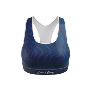 Sujetador deportivo de alto soporte para mujer, tela transpirable, estampado personalizado, top de fitness con cuello redondo, licra, poliéster, sujetador deportivo para yoga - Product Image 2