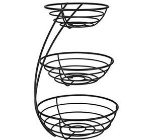 Corbeille à fruits en métal moderne pour cuisine, 3 niveaux, design antique, fabriquée à la main avec des matériaux robustes de qualité supérieure pour un usage quotidien - Product Image 1