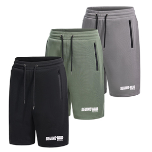 Shorts d'été décontractés pour hommes, 100 % coton molletonné, respirants, taille élastique, motif uni, haute qualité, pour usage quotidien - Product Image 6