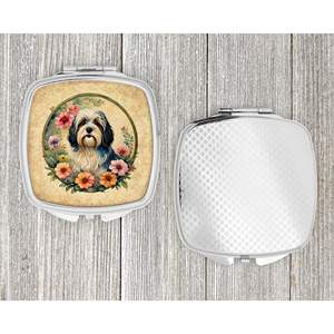 Compact Havanais Fleurs Décoratif Voyage Maquillage Miroir Pliant Poche Miroir pour Femmes et Filles Cadeau - Product Image 4