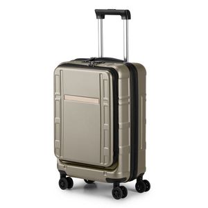 Valigia da cabina in alluminio da 20 pollici con scomparto frontale, doppie ruote girevoli, lucchetto TSA, approvata per il trasporto aereo - Product Image 6