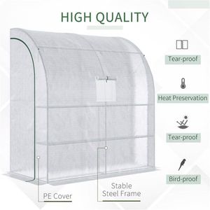 Mini Serra Moderna per Casa e Giardino, Facile da Montare con Struttura in Acciaio Zincato, PVC e Polietilene, Serra Walk-In - Product Image 3
