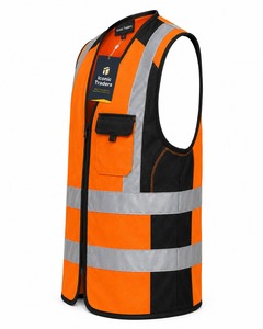 Gilet de sécurité en maille polyester respirant, imperméable, à séchage rapide, personnalisable, multicolore, haute visibilité, réfléchissant, avec fermeture éclair – Vente en gros - Product Image 3