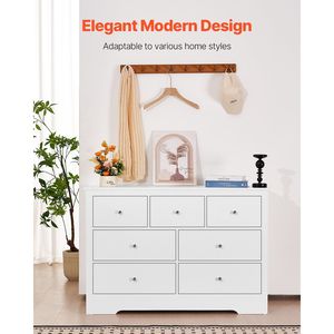 Cassettiera Moderna Minimalista in Legno a 7 Cassetti con Dispositivo Antiribaltamento Scorrevole per Organizzazione Armadio - Product Image 2