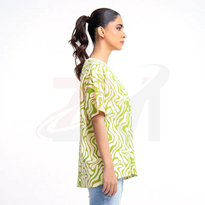 Camiseta Oversize para Mujer, Estampada, de Algodón Premium, Estilo Casual, OEM, ODM, Marca Privada, 100% Algodón, Corte Holgado - Product Image 2