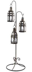 Lanterne décorative en métal pour intérieur et extérieur avec support pour balcon, jardin, patio, élégant porte-bougie décoratif - Product Image 2