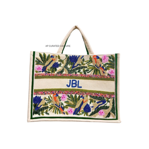 Bolsa de Mano Personalizada con Logotipo Bordado, Bolsa de Hombro de Lona de Gran Capacidad con Asa de Bambú, Abierta, para Viajes Diarios y Compras - Product Image 2