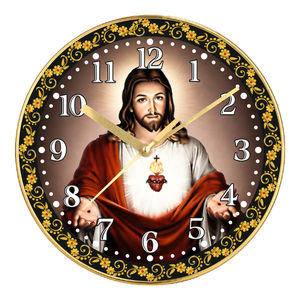Jesus Christ Personalized Wall <b>Clock</b> Religious Christian Home Decor <b>Silent</b> Quartz Customized Color Gift Box Packaging for Easter - Product Image 4