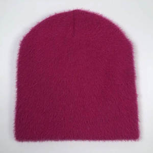 Top Selling Custom Design <b>Winter</b> Outdoor Mohair Beanie <b>Cap</b> Unisex Solid Color 100% Acrylic Knitted Mohair <b>Cap</b> - Product Image 2