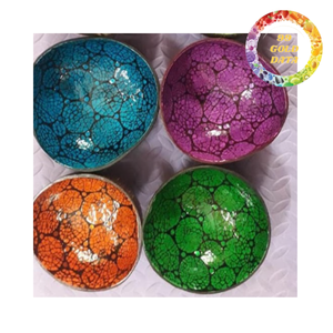 Cuenco de concha de coco con incrustaciones artísticas de nácar de Vietnam para decoración de hostelería y programas de regalos - Product Image 6