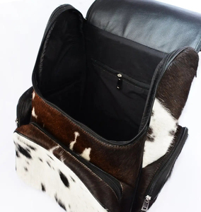 Sac à dos en cuir véritable de vache, 15 pouces, style vintage, unisexe, plusieurs poches, fermeture à glissière - Product Image 5