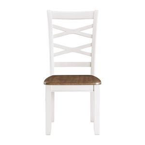 Set da Pranzo Stile Country Cherry 7 Pezzi, Tavolo Bianco e 6 Sedie con Schienale a Doppia X, Set da Pranzo Casual in Legno - Product Image 6