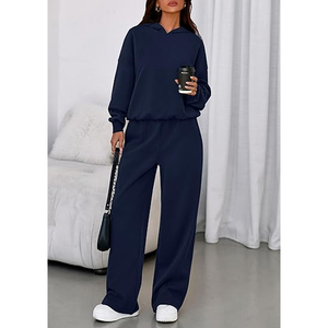 Conjunto de Sudadera Holgada y Pantalones Anchos para Mujer, Ropa Casual de Invierno, Conjunto Deportivo, Tela Suave de Mezcla de Algodón - Product Image 2