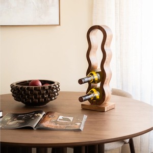 Estante de vino de madera premium para mesa, moderno soporte de almacenamiento para botellas de vino, expositor de encimera para el hogar, cocina o bar, hecho en Vietnam. - Product Image 5