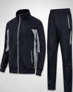 Conjunto Deportivo para Hombre, Color Negro, Manga Larga, Cierre de Cremallera, Estilo Deportivo, Color Sólido, Poliéster, Ropa de Otoño con Bolsillos Laterales - Product Image 2