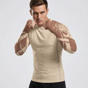 Rashguard personnalisé imprimé pour hommes, femmes et adultes – MMA, BJJ, Jiu Jitsu, entraînement No-Gi – Short de compression durable imprimé par transfert thermique - Product Image 4