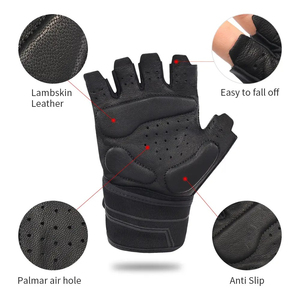 Guantes de gimnasio unisex de cuero de alta calidad para moda casual, logotipo personalizado, guantes deportivos personalizados para entrenamiento, mejor precio - Product Image 2