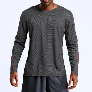 Camiseta de Manga Larga para Hombre, Cuello Redondo, Corte Regular, Color Sólido, Informal, de Algodón Tejido Transpirable - Product Image 1