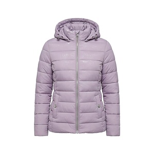 Hooded Quilted Waterproof <b>Bubble</b> Jacket Black Full Sleeve Winter Windproof Cotton Shell Knitted Fabric Polyester Filling Stand - Product Image 1