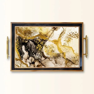 Premium Designer Serving Tray Luxury Elegant Tray Suitable For Home Kitchen Hotel Restaurant And Guest Serving Use From India - Product Image 3