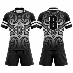 Ensemble d'uniformes de rugby personnalisés imprimés par sublimation à motif tribal pour hommes – Maillot et short de performance athlétique respirants et à séchage rapide 100 % - Product Image 6