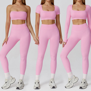 Custom Seamless Yoga Set Women High Waist <b>Leggings</b> With Multiple Top Styles Breathable Stretchy Fitness Wear Sportswear - Product Image 1
