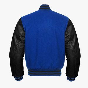 Veste de baseball verte pour homme avec manches en cuir PU noir, coupe classique, boutons-pression et style universitaire - Product Image 4