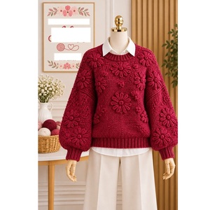 Pulls 100% acrylique ou coton, calibre 12, pour femmes, très tendance, style décontracté, pour la saison hivernale, fournisseur du Bangladesh. - Product Image 3
