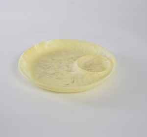 Plateau de service décoratif en résine jaune moderne, compatible lave-vaisselle, pour la maison, les fêtes, les mariages, le service de nourriture - Product Image 1