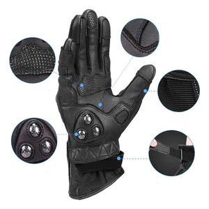 Gants de moto en cuir personnalisés, construction de haute qualité, caractéristiques de protection, ajustement confortable, couleurs personnalisées, design unisexe - Product Image 4