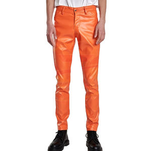 Mejor Proveedor, Pantalones de Cuero Genuino Color Marrón para Hombre, Corte Ajustado, Modelo Más Reciente, Ropa Casual, Pantalones de Cuero de Alta Calidad para Hombre - Product Image 1